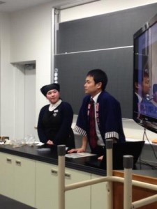 春江中学校で職業別選択講座が行われ天たつより三人講師として参加をさせていただきました